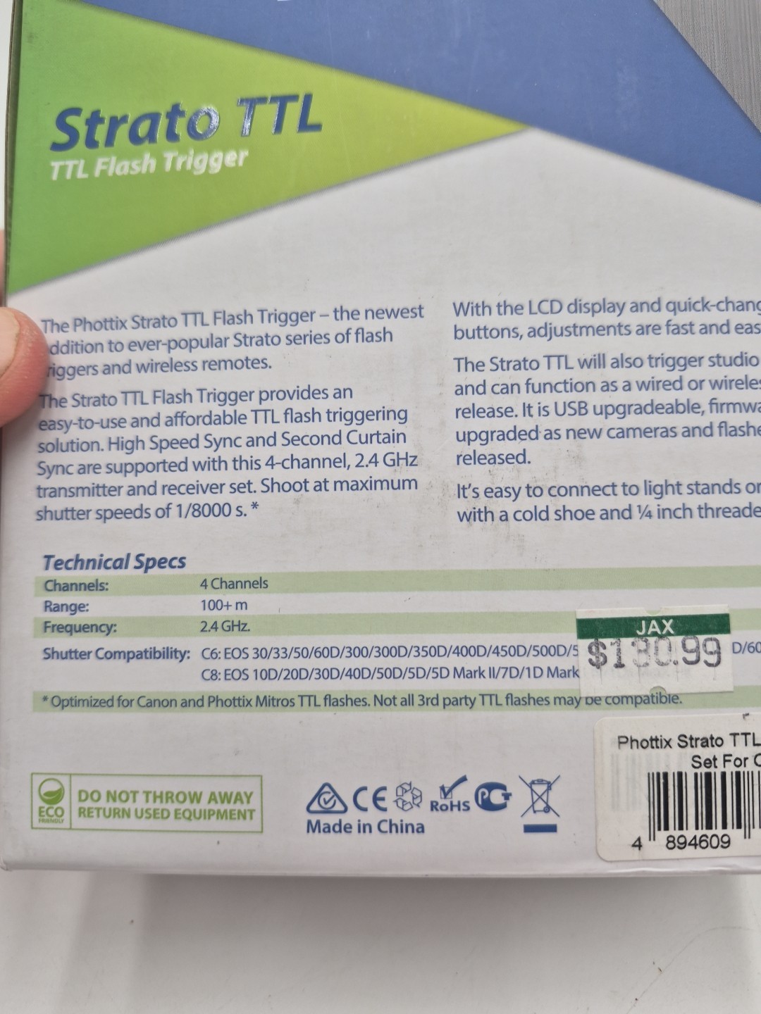 Phottix Strato TTL Flash Trigger With EV Adjustments Set For Canon New 