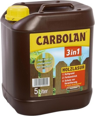Carbolan 3 in 1 algenfrei - Zaunlasur, Holzlasur, Holzschutzfarbe - 5Ltr.