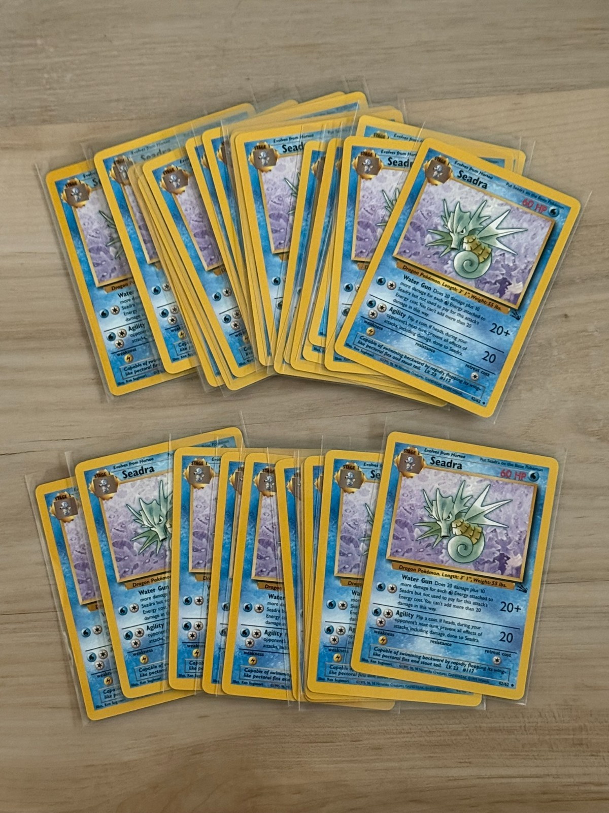 Seadra 42/62 Fossil 1999 NM-LP WOTC Pokemon Card Lot of 29 cards!