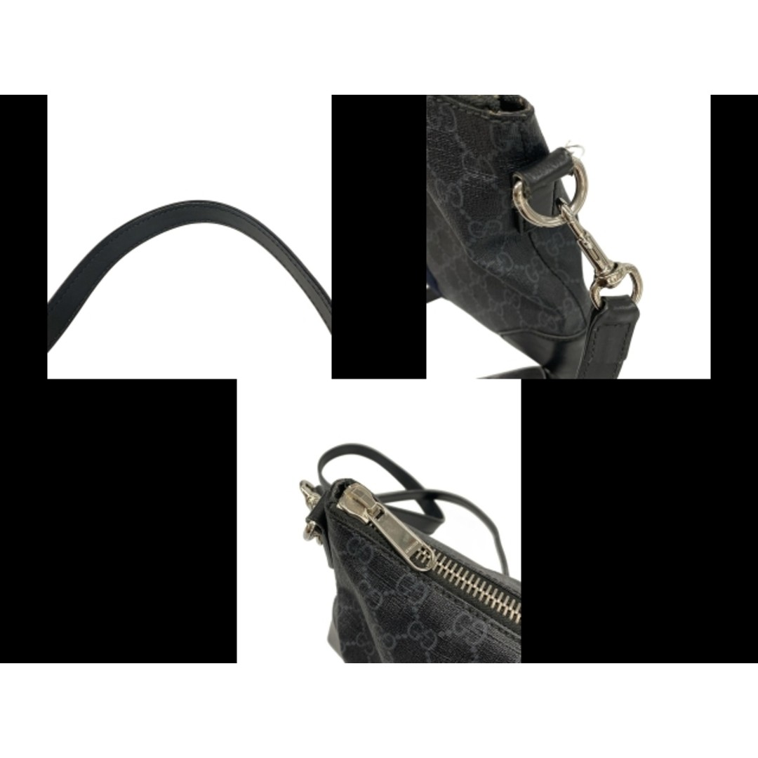 GUCCI GG Supreme Canvas Shoulder Bag Used Black/Navy 474139 thumbnail 10