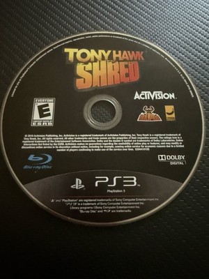 Tony Hawk: Shred (PlayStation 3 PS3) DISC ONLY NO TRACKING (#978)