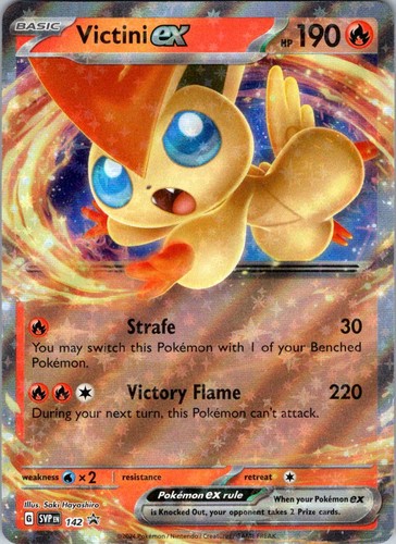 Victini ex 142 Holo Promo Scarlet & Violet Promo Pokemon Lightly Played