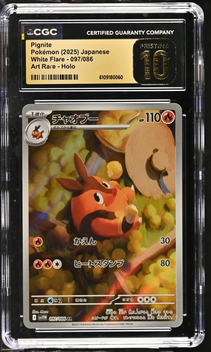 CGC 10 Pristine Pignite 097/086 AR Art Rare White Flare sv11W