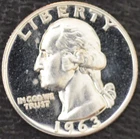 1963 FROSTED PROOF  Washington Quarter 90% SILVER!