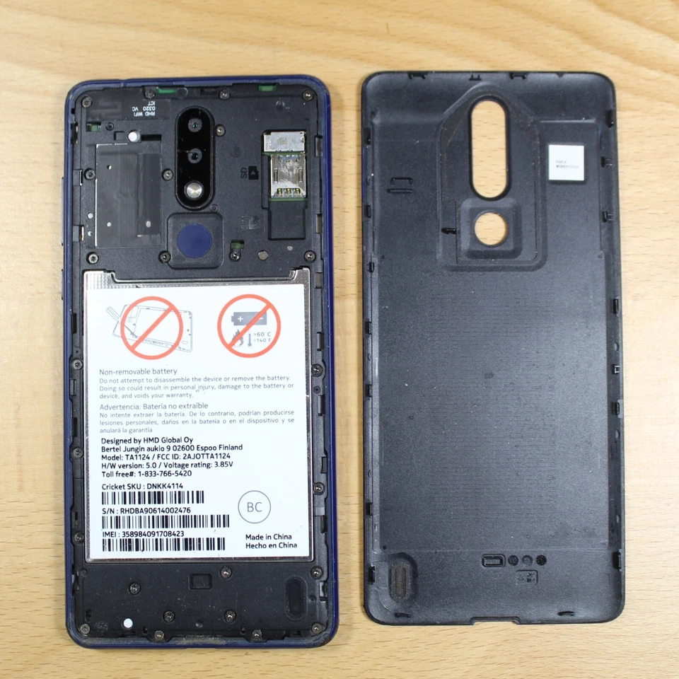 Smartphone Nokia 3.1 Plus TA-1124 Azul Cricket Para Piezas Sin Probar #189 Foto 3 de 3