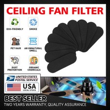 10 Pcs Ceiling Fan Filters for Blades- Activated Carbon Ceiling Fan Air Purifier