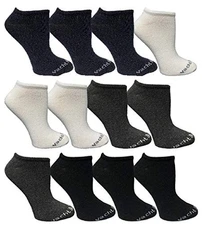 12 Pack Yacht & Smith Womens Cotton Liner Training Socks Size 9-11 (Assorted)