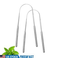 2 Pack Stainless Steel Tongue Scraper Oral Care Tool Fresh Breath Cleaner New