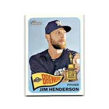 Jim Henderson 2014 Topps Heritage #292 Milwaukee Brewers Baseball Card NM