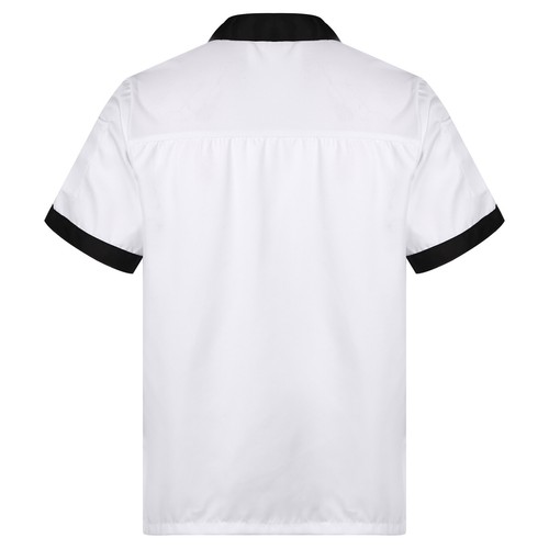 Mens Short Sleeve Chef Jacket Coat Cooker Uniform Button Hotel Waiter Work Shirt - Picture 13 of 32