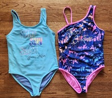 JUICY COUTURE Girls 10 1-Pc Swimsuits LOT OF TWO