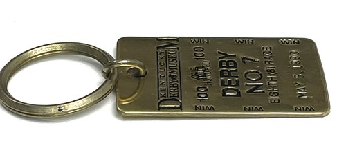 Kentucky Derby Museum Gold Tone Key Chain DERBY NO 7 May 7 1990 - Picture 4 of 9