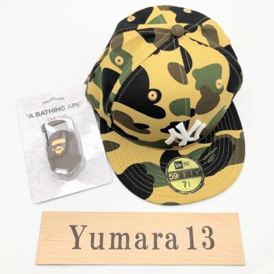 NEW ERA A BATHING APE 59 FIFTY CAP ブルー BAPE New Era A Bathing Ape 59Fifty Fitted Hat Blue Men's
