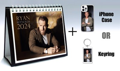 Ryan Reynolds 2024 Desktop Calendar + Free iPhone Case/Key Ring | eBay