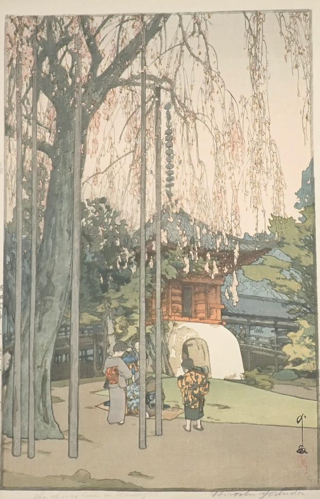 Original Japanese HIROSHI YOSHIDA Woodblock Print CHERRY