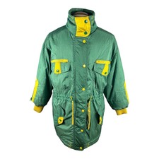 East West Women's Retro Lining Ski Jacket Green Medium Vintage Oversized 90s