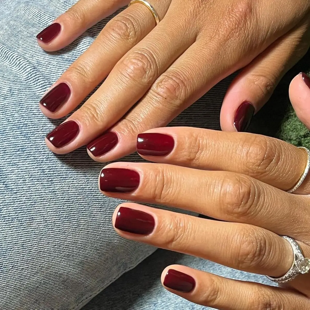 Elegant, Subtle Dark Red Color Gel Nail Strips | Claret | Danni & Toni