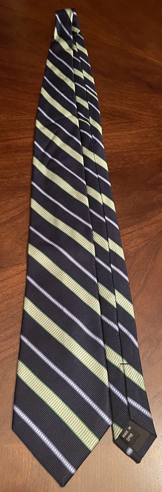 Corbata de cuello Merona azul verde Repp 100 % seda para hombre hecha en China Foto 3 de 4