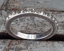 SILVER ETERNITY RING with Engraved Sides SIZE K 1920s to 1930s