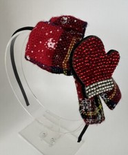 Christmas headband Woman girls Red Green Mitten