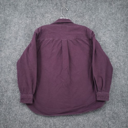 VINTAGE LL Bean Button Up Shirt Womens Purple Chamois Cloth Long Sleeve Flannel - Picture 2 of 10