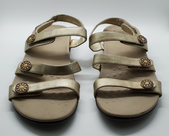 vionic sandals gold