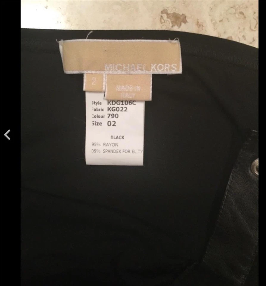 Michael Kors Black Jersey & Leather Stud Skirt Size 2 $995 - Image 3 of 4