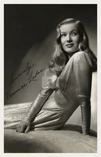 Veronica Lake -- Signed Vintage Photo Postcard Copy