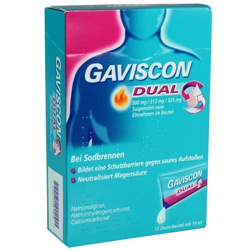 GAVISCON Dual 500mg/213mg/325mg Suspens.im Beutel 12X10 ML PZN 4363828