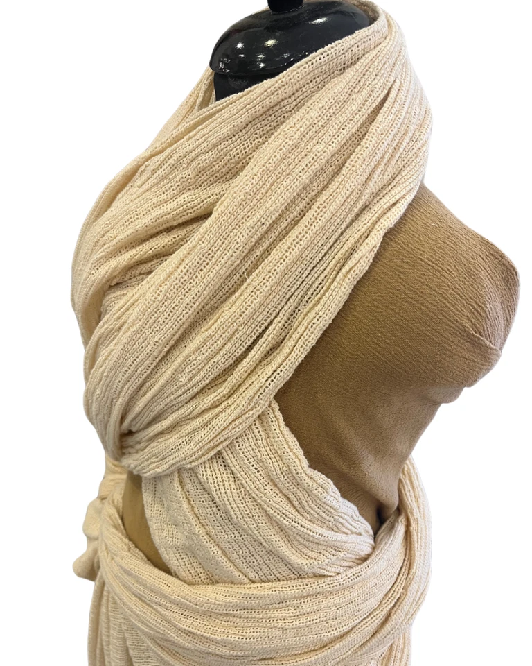 Mesh Cotton Softened Organic Fabric, Ecru White - Undyed, By 2 Meters. - Image 3 of 4