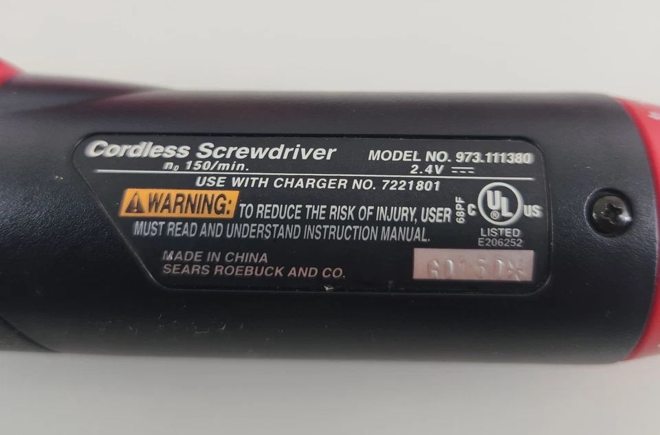 Herramienta reversible destornillador inalámbrico 2.4v Craftsman de colección NOS 911138 Foto 3 de 4