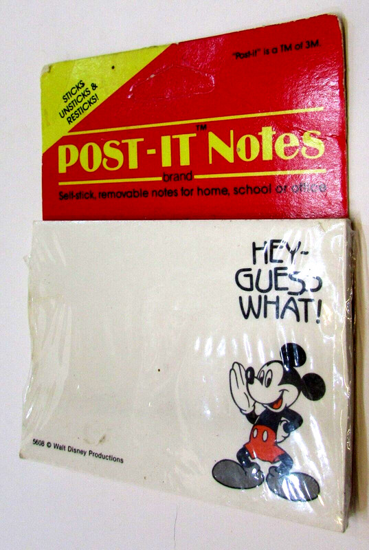 New Vintage 1980's Unopened Walt Disney Productions Mickey Mouse Post It Notes