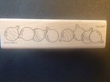 Christmas Ornaments - Rubber Stamp - Wood Mounted