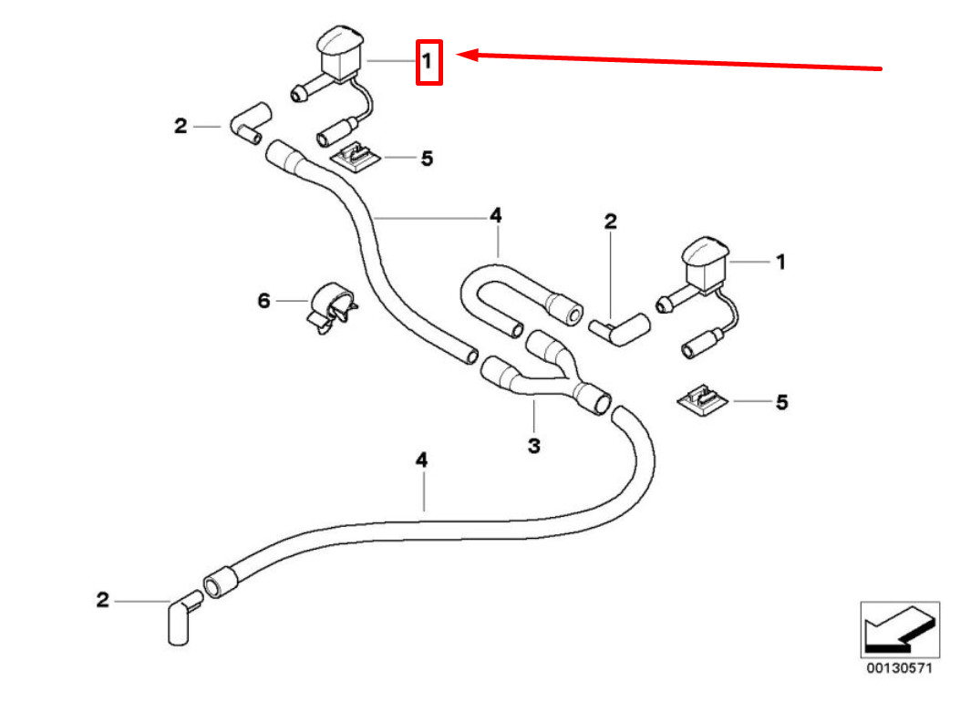 NEU BMW 6 CABRIO E64 WINDSCHUTZSCHEIBENWASCHERDÜSE 7054446 
