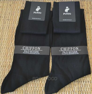 2 Paar Herren Lange Socken Baumwolle Schottischer Garn Chiffon Langstrumpf Punto 