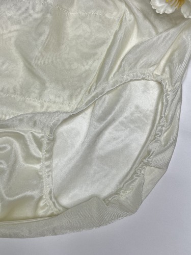 Bragas de bikini resbaladizas de nailon blanco transparente vintage talla 7/L calzoncillos de encaje floral - Imagen 17 de 22