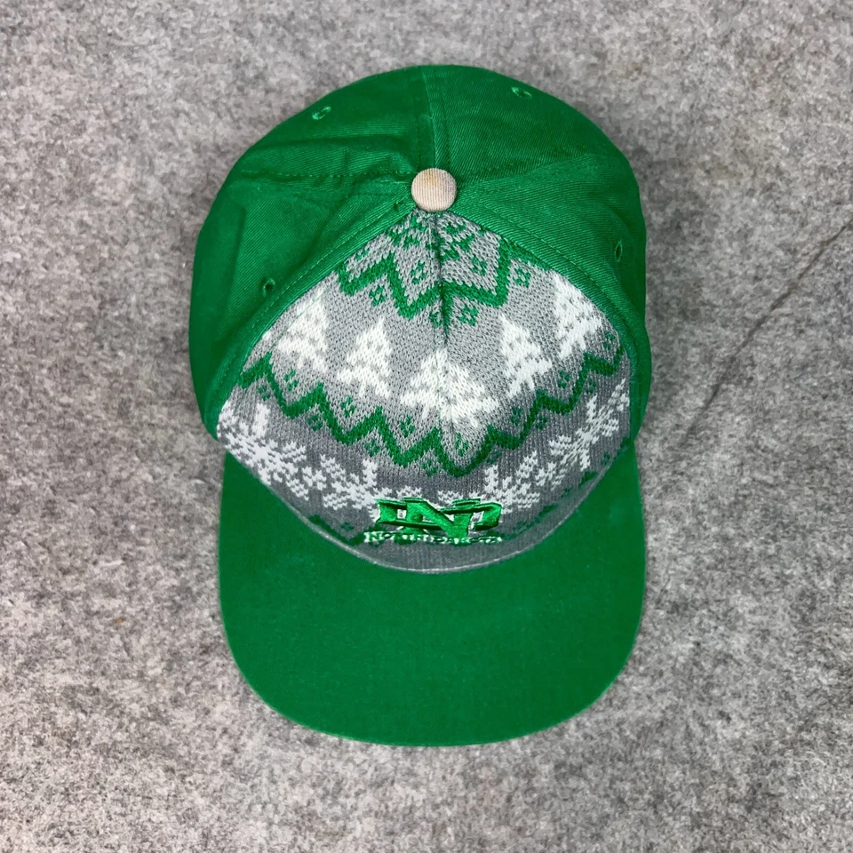 North Dakota Sioux Hombres Sombrero Snapback Verde Gris Navidad Gorra Hockey Colegio ^ Foto 2 de 4