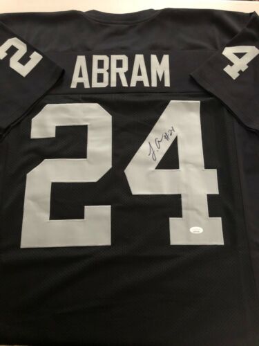 LAS VEGAS RAIDERS JOHNATHAN ABRAM #24 SIGNED STITCHED HOME JERSEY JSA CERTIFIED - Picture 1 of 2