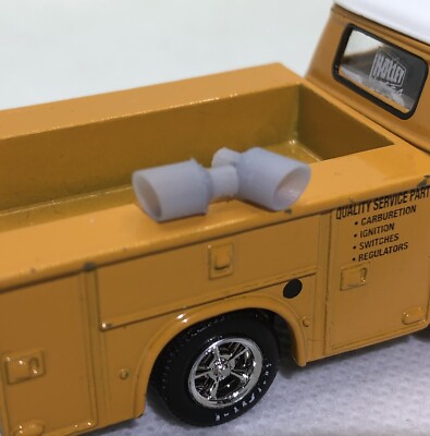 1:64 Scale 10  Diesel Exhaust Tips Pack Of 2 for Greenlight M2 and More