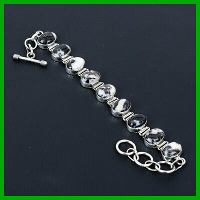 Easter Sale White Buffalo Turquoise Stone 925 Sterling Silver New Chain  Bracelet