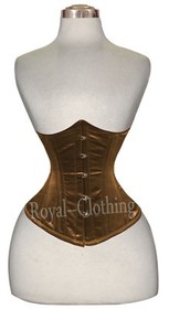 Heavy Duty 26 Double Steel boned Tight Lacing Under Bust Satin Corset 450-S