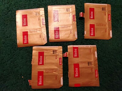 1970's Vintage Cigarette Pack Wrapper Lot 5 pc Winston 100 craft paper  scrapbook