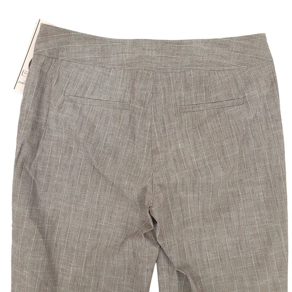 Pantalón de vestir corto de pierna ajustada Sharagano para mujer talla 6 carrera a rayas coco blanco NUEVO Foto 4 de 4