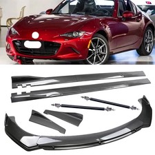 For Mazda 2 3 5 Carbon Fiber Front Bumper Lip Chin Spoiler Splitter Body Kits
