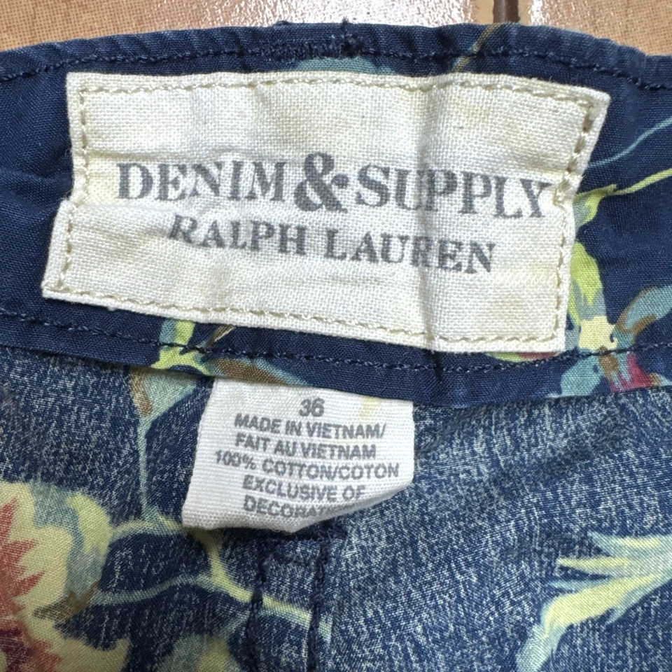 Shorts masculino Ralph Lauren denim e suprimentos tamanho 36 x 10 azul floral placa havaiana - Imagem 3 de 4