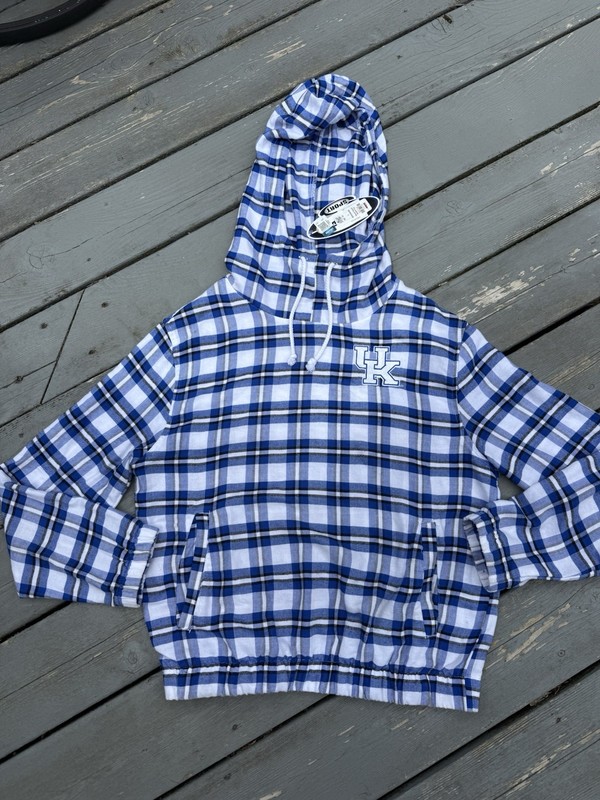NEW Concepts Sport Kentucky Wildcats NCAA Flannel plaid Hoodie (Small)