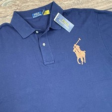Polo Ralph Lauren Mens Polo Shirt Size 2XLT Navy Big Pony Mesh New