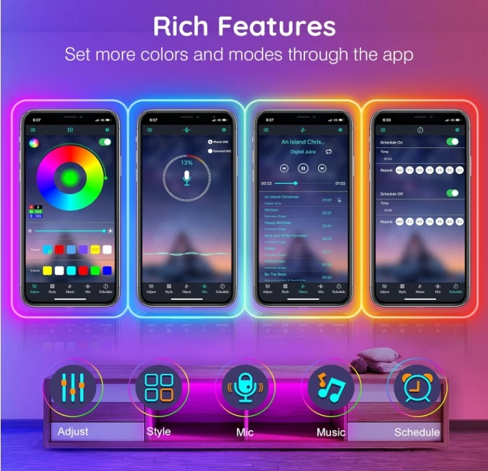 200Ft Neon Rope Lights,Flexible Led Rope Lights Control with App/Remote - Image 4 of 4