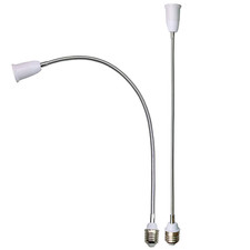 Flexible E26/E27 Light Socket Extender Adapter - 2-Pack, 22.5 Inch Gooseneck