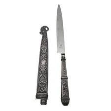 Vintage INOX South American Gaucho Fixed Blade Boot Knife & Sheath Brazilian Air